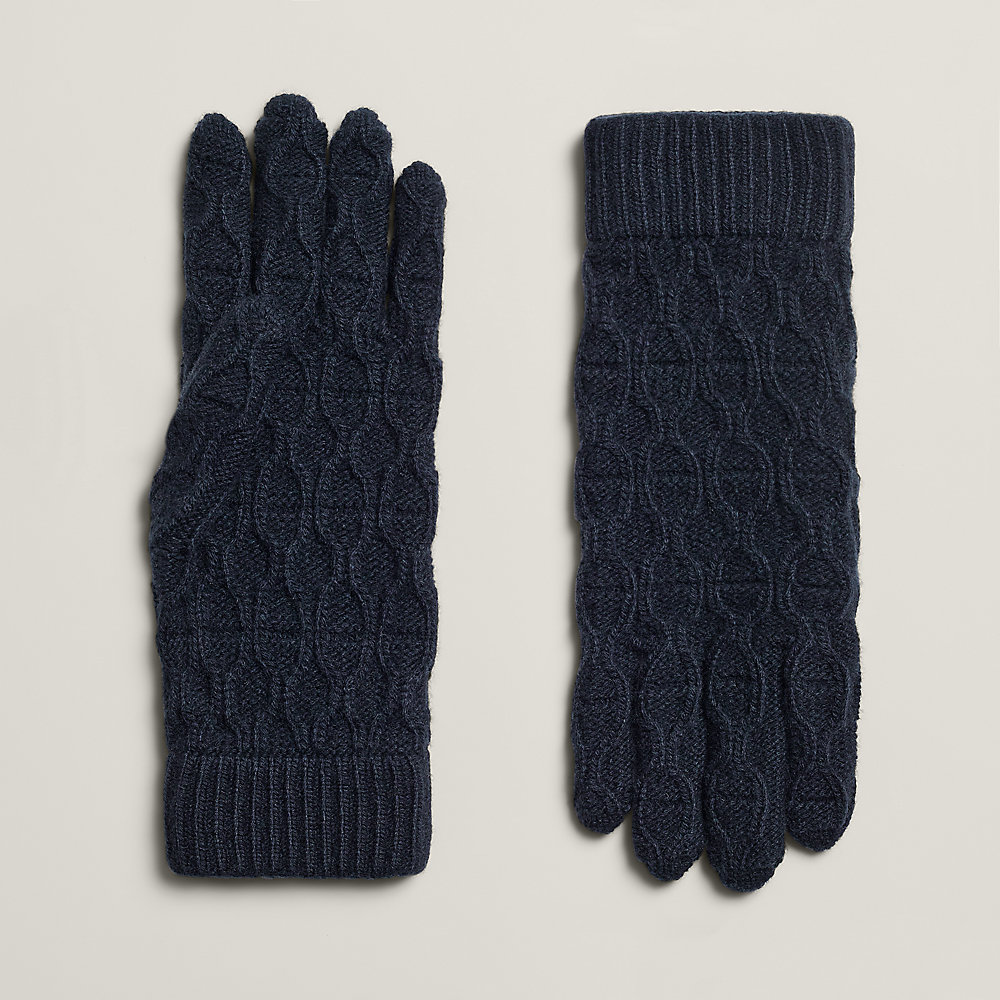 【エレガントに暖かく】HERMES Flocon mittens 7190074_Metallic_Black?wid=400